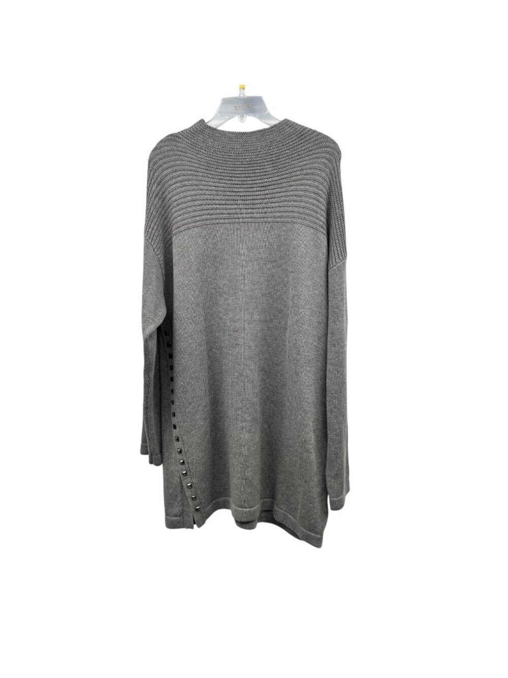 Charlie Paige Womens Gray Sweater Dress Long Sleeve Studded Size Large